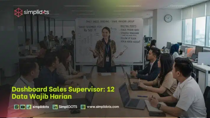 Sales supervisor memantau kunjungan, order, target, dan hambatan tim melalui dashboard harian